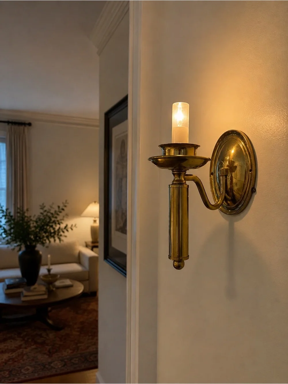 Vintage Brass Wall Sconce Accent Light - Polished Brass